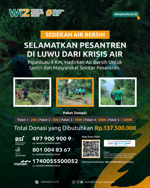 SEDEKAH AIR BERSIH: SELAMATKAN PESANTREN DI LUWU DARI KRISIS AIR